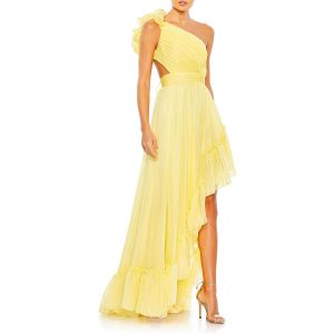 asymmetrisches Chiffon Abendkleid