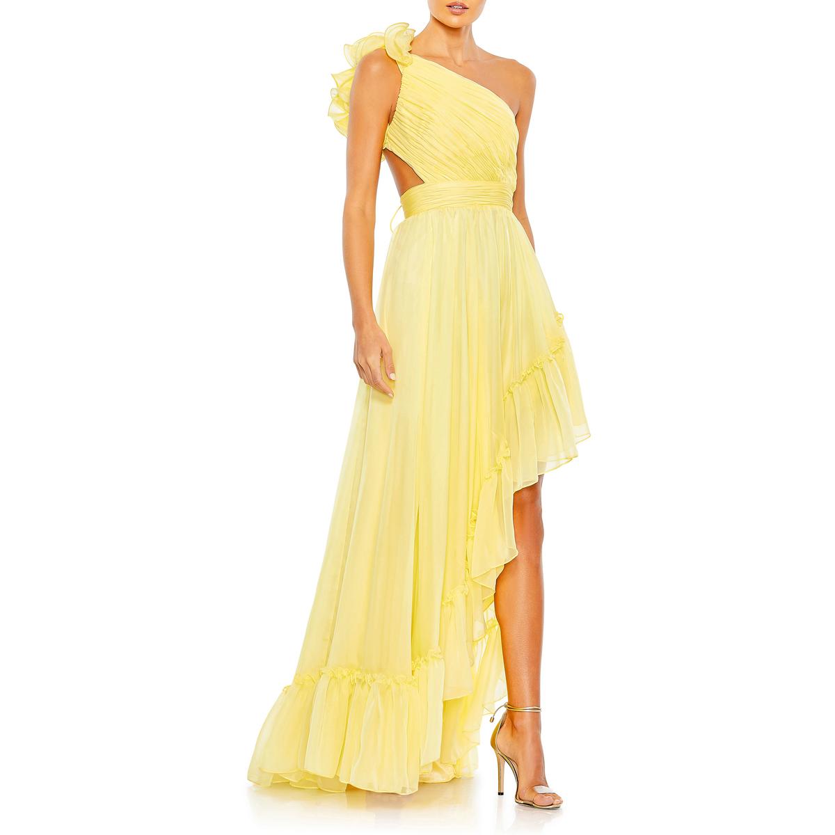Asymmetrisches Chiffon Abendkleid