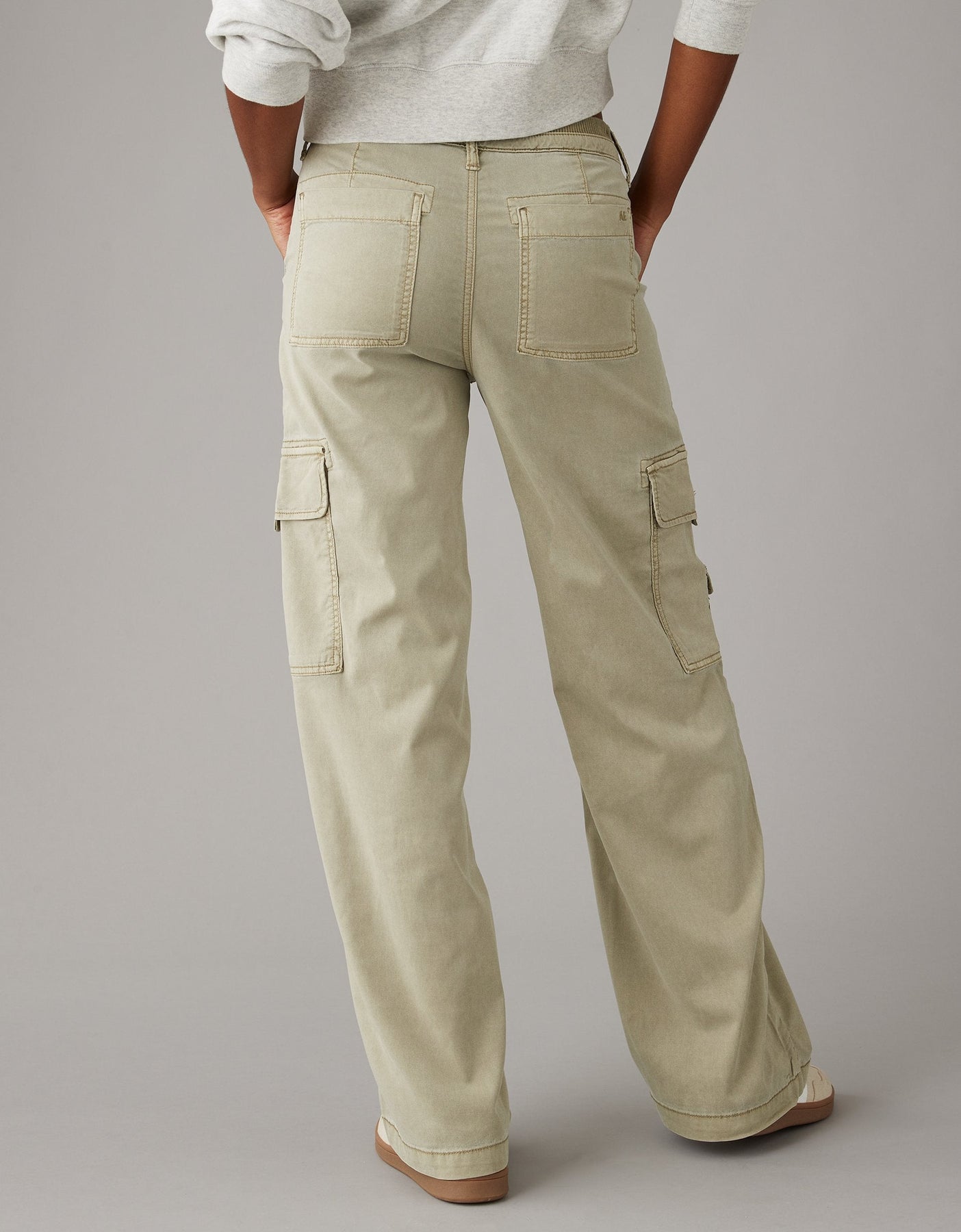 AE Verträumte Drape Stretch Cargo Super High-Waisted Baggy Weitbeinhose