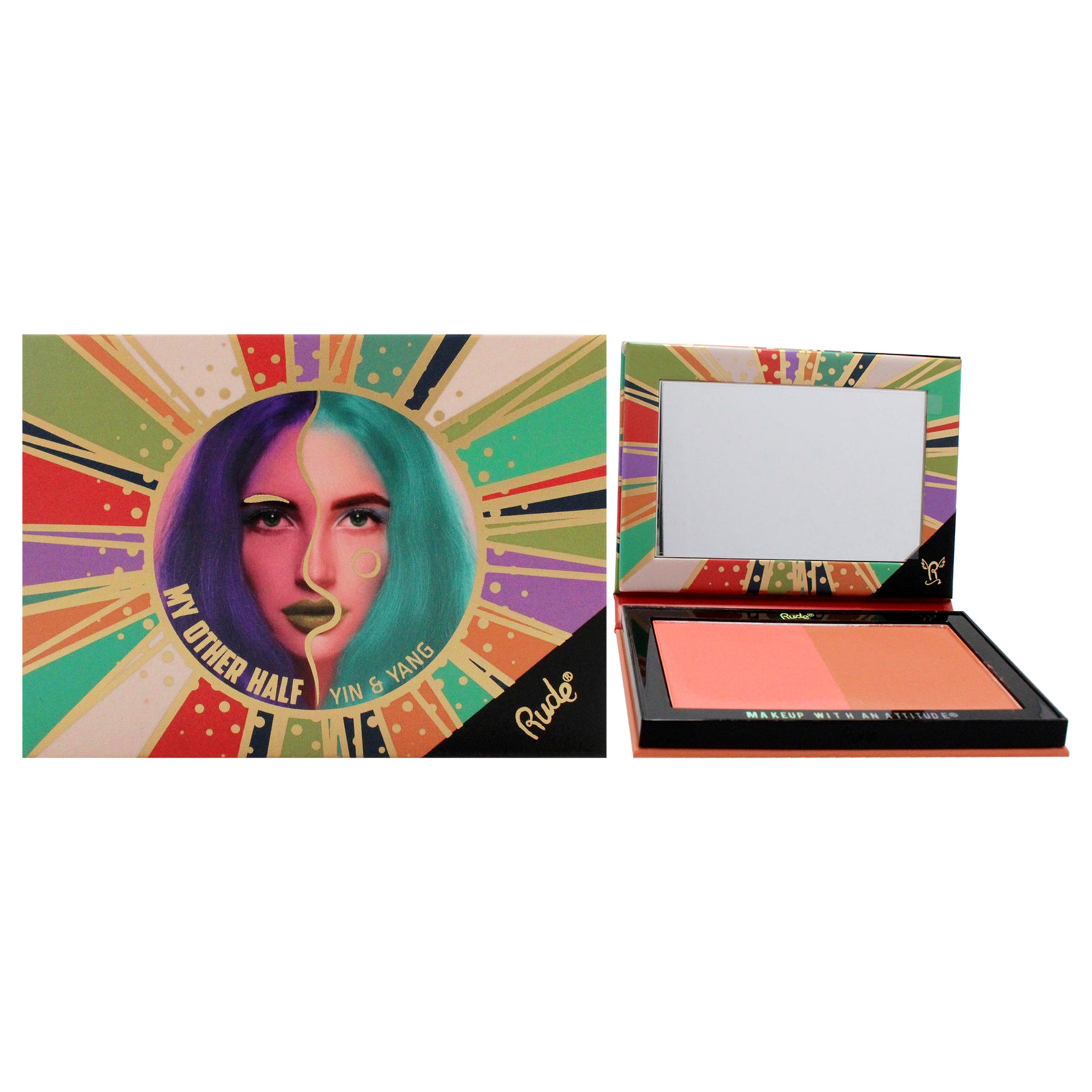 My Other Half Duo Shade Face Palette – Yin und Yang von Rude Cosmetics für Damen – 0,4 oz Make-up