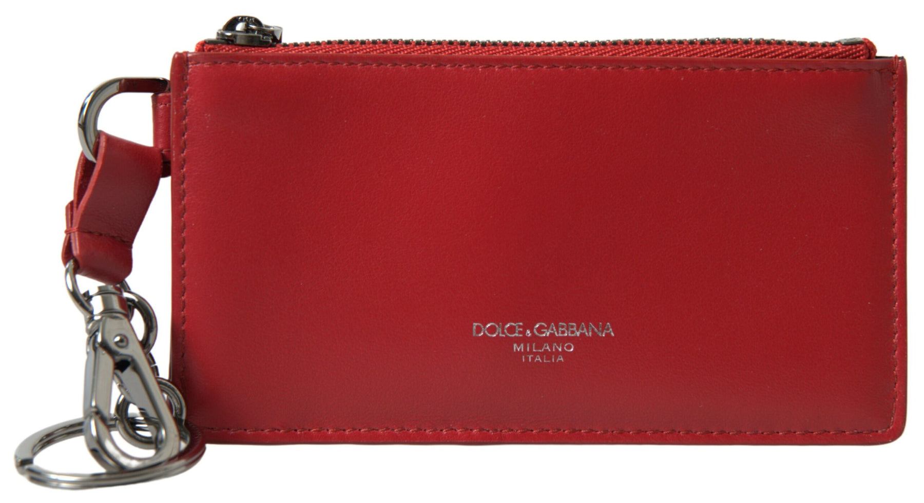 Dolce & Gabbana Leder Zip Kartenetui Logo Herren Schlüsselanhänger Herren Geldbörse