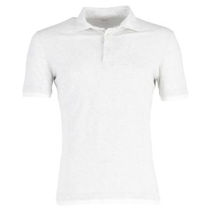 Brunello Cucinelli Poloshirt mit Lageneffekt aus grauer Seidenbaumwolle