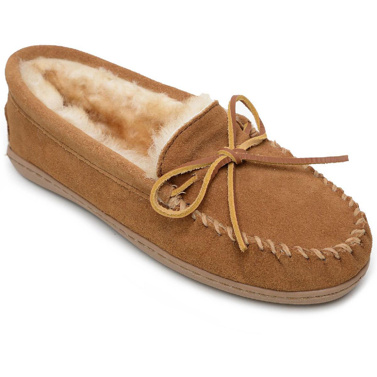 Lammfell Hardsole Wildleder Shearling Mokassins