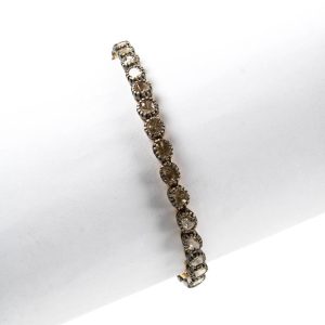 Gunda Damen Sterling Silber Gelbgold roh Diamant Tennisarmband 6mm