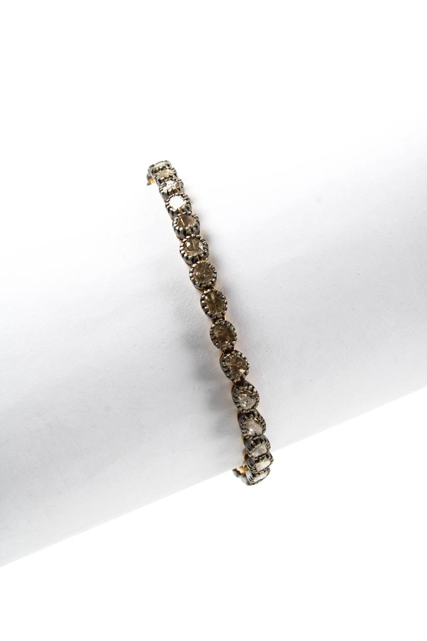 Gunda Damen Sterling Silber Gelbgold Raw Diamant Tennis Armband 6mm