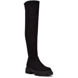Hohe Overknee-Stiefel aus Wildlederimitat von Cellie