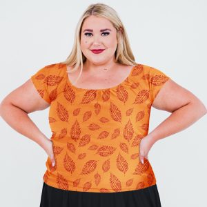 Damen plus Kappe Ärmel Zoey Ernte Schwimmen Top 7766665855036