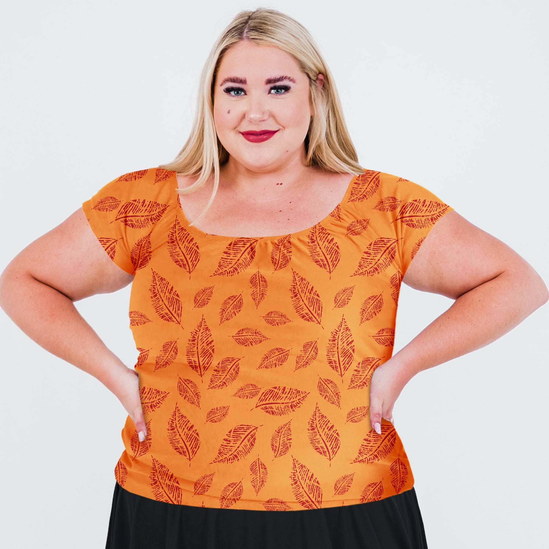 Damen Plus Kappe Ärmel Zoey Crop Badeoberteil