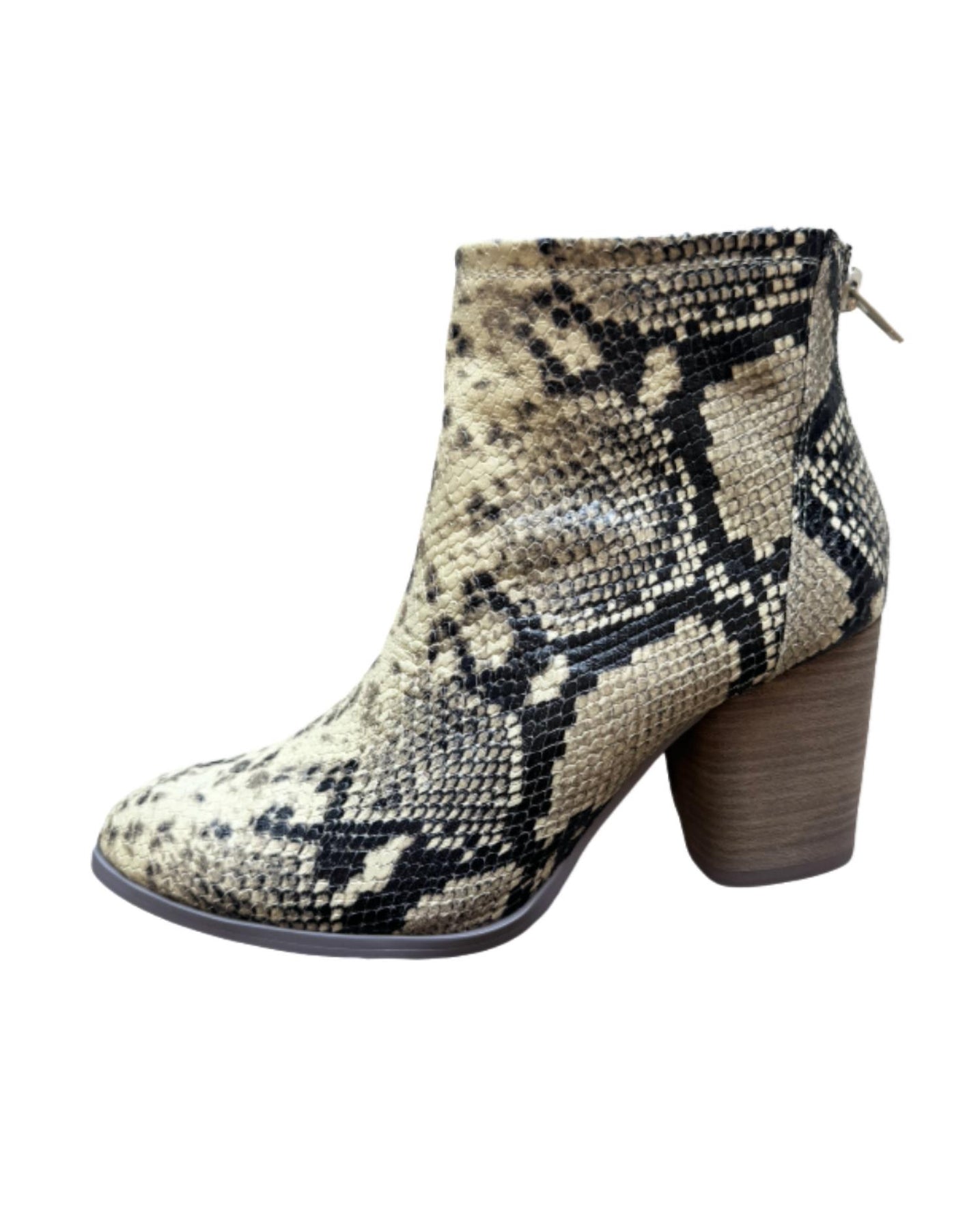Damen Avery Heeled Bootie in neutral geprägt Snakeprint