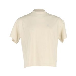 AMI Paris hochgeschlossen T-Shirt aus Baumwolle in Creme