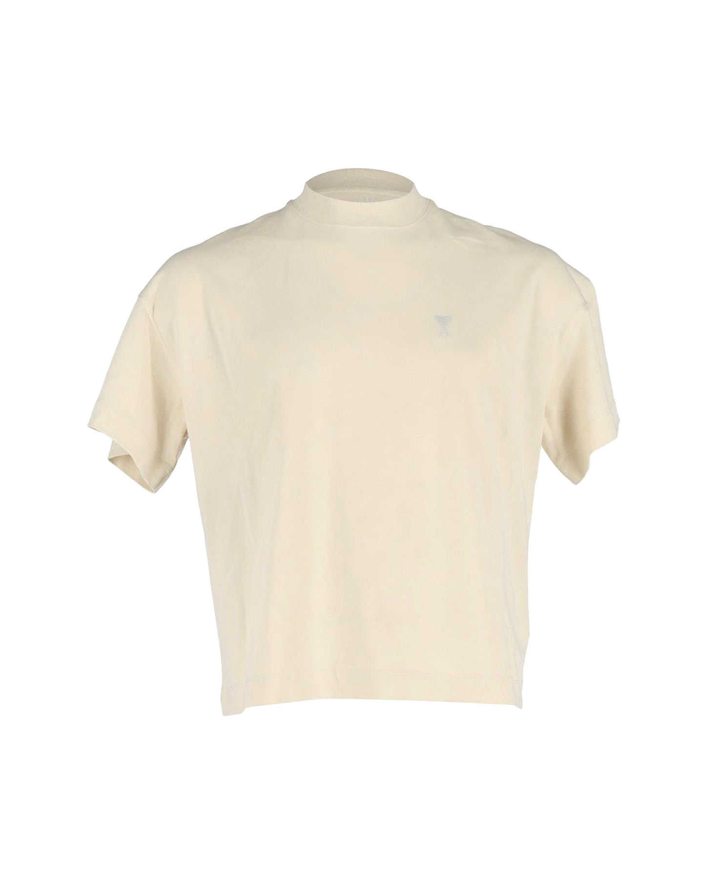AMI Paris hochgeschlossen T-Shirt aus Baumwolle in Creme