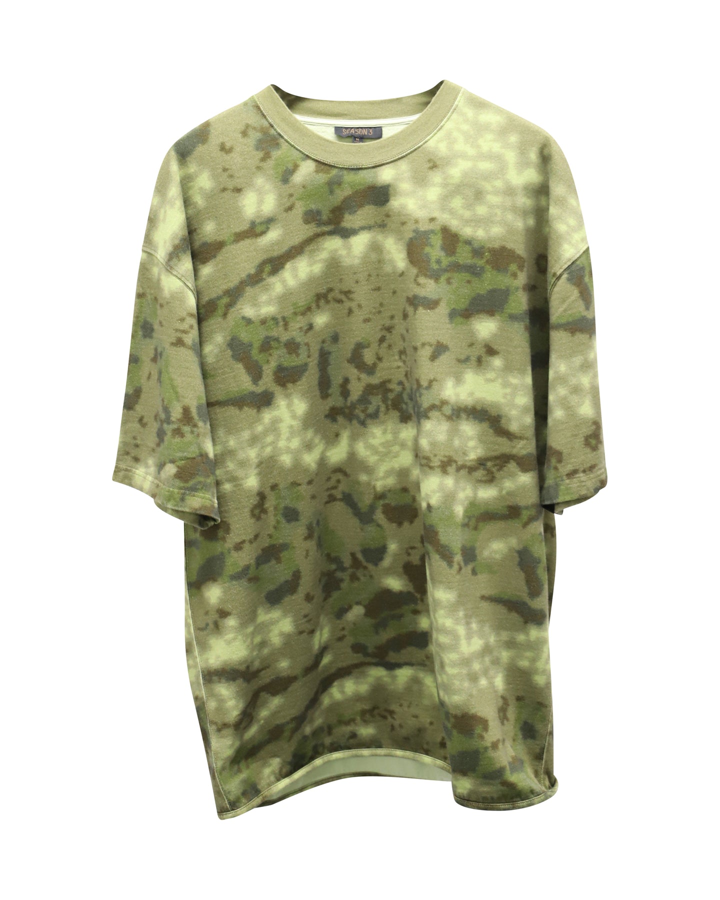 Yeezy Season 3 Camo T-Shirt aus grüner Baumwolle