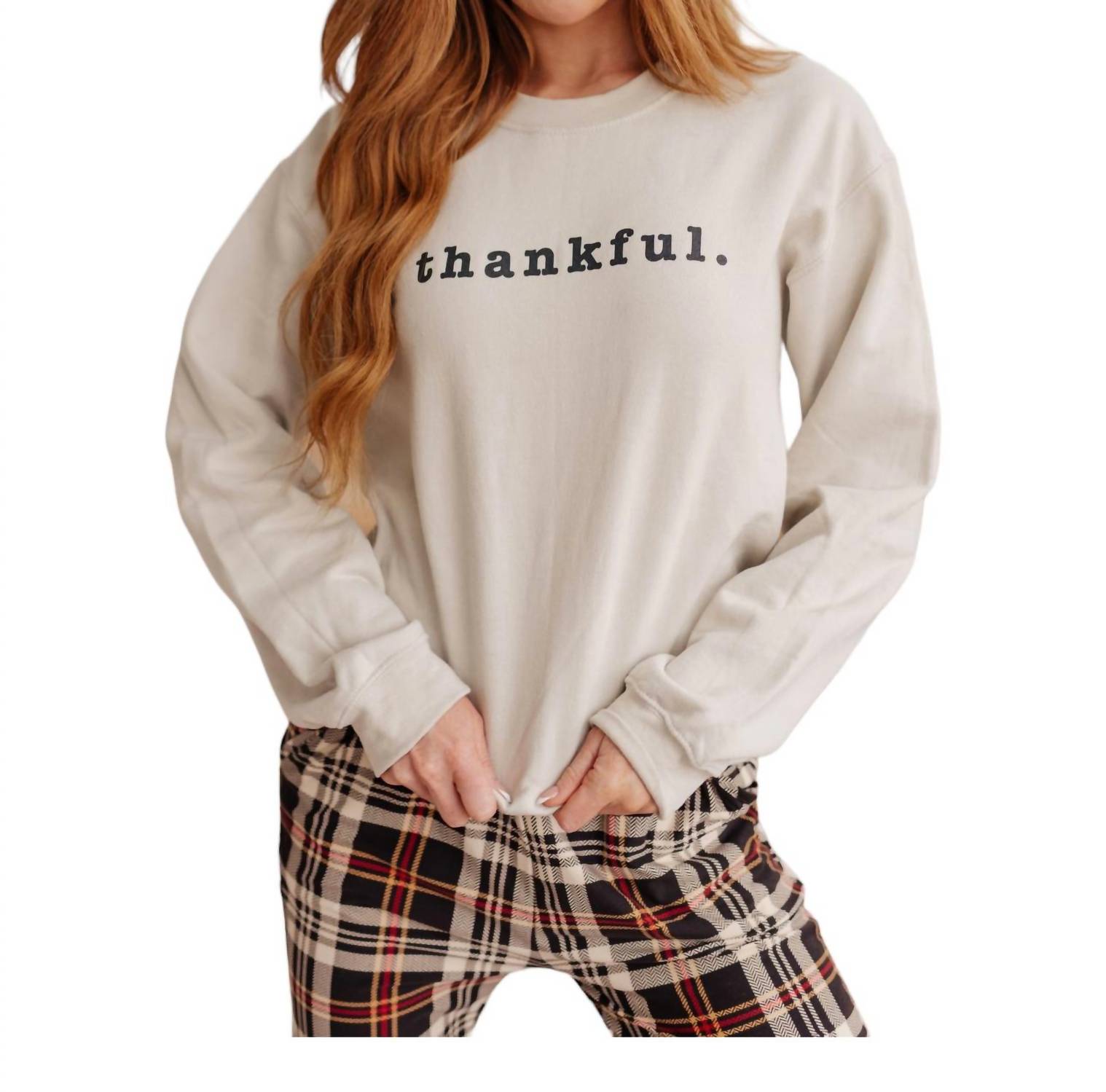Dankbarer Pullover in Weiß