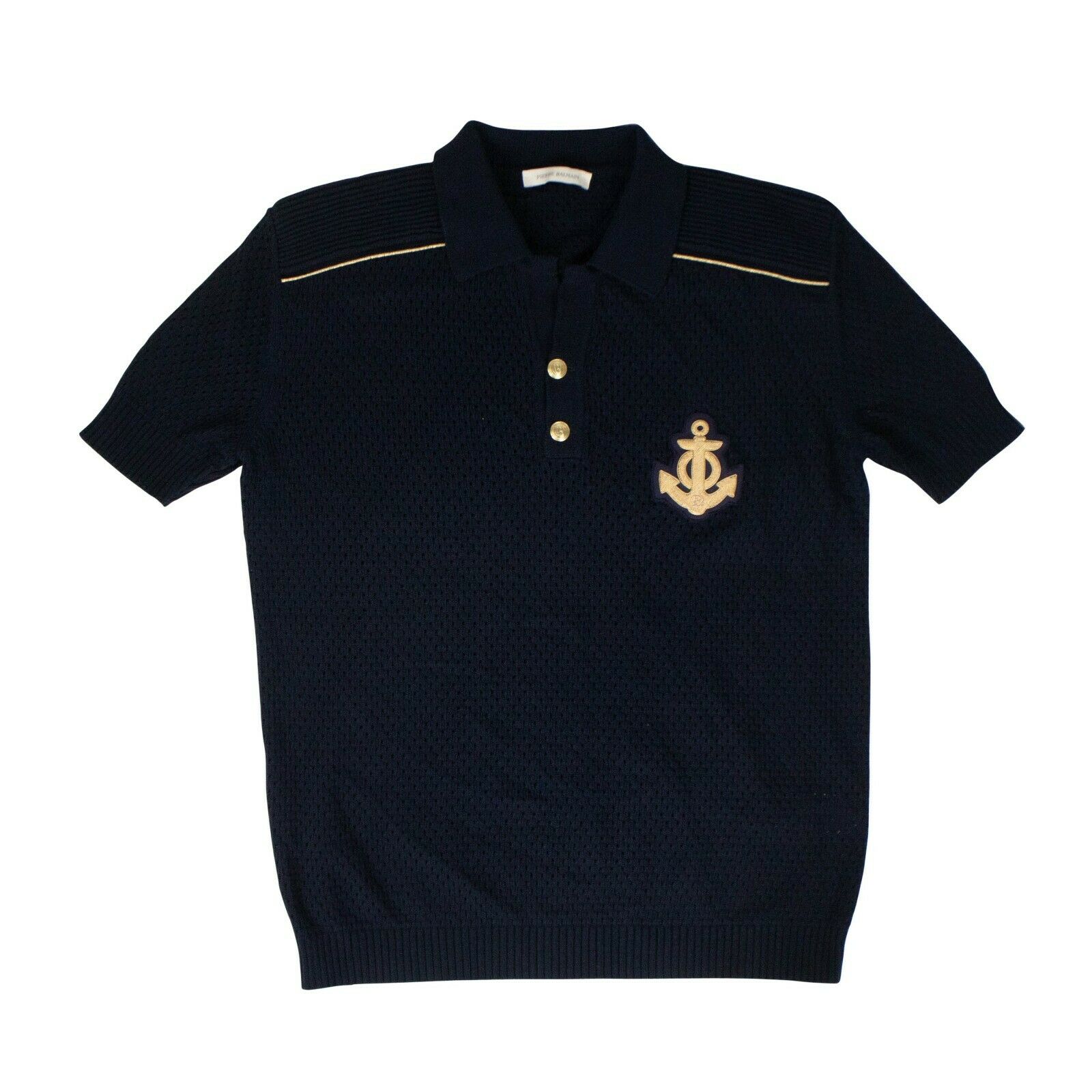 Pierre Balmain Strickpullover aus Baumwolle „Anchor“ – Dunkelblau Blau