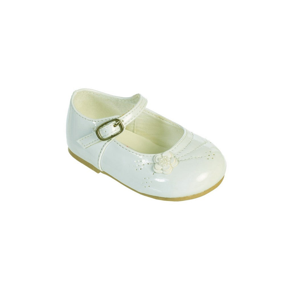 Mädchen Elfenbein Blume Applique Lackleder Mary Jane Kleid Schuhe 1-4 Baby