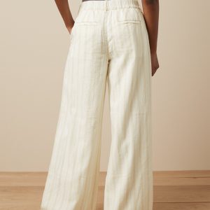 AE Gestreifte Leinen-Blend Hose