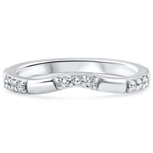 1/3Ct Diamant Kontur Hochzeit Guard Ring Damen Band 14k Gold Lab gewachsen