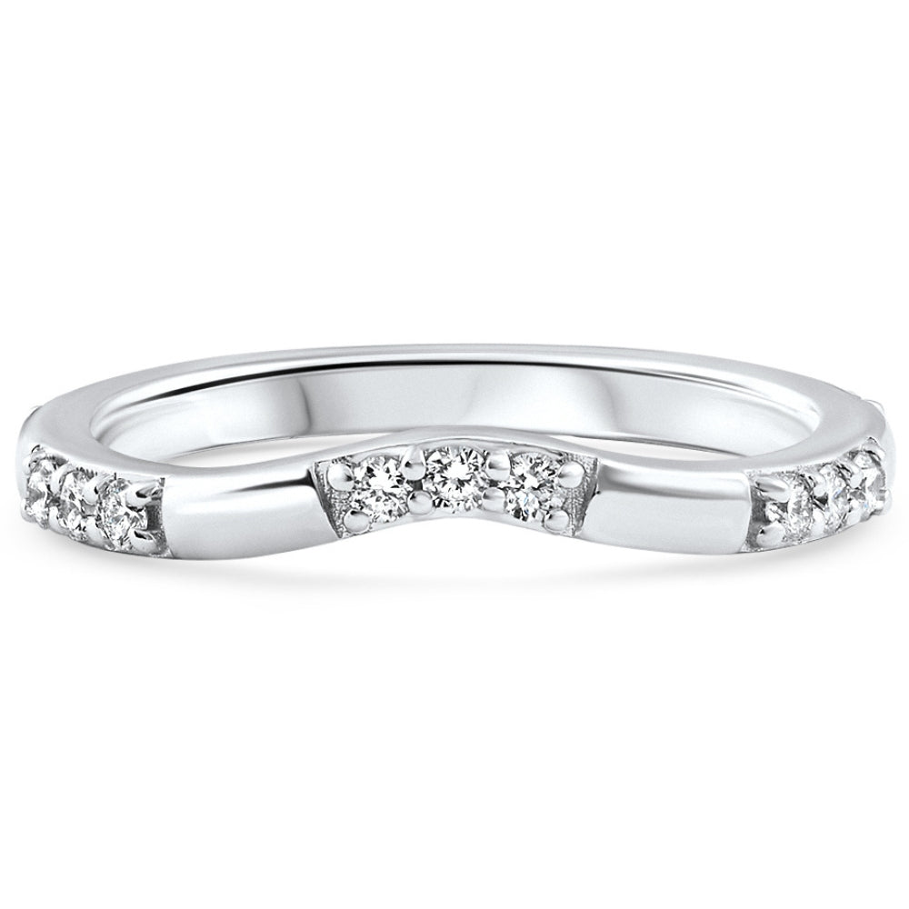 1/3Ct Diamant Kontur Hochzeit Guard Ring Damen Band 14k Gold Lab gewachsen