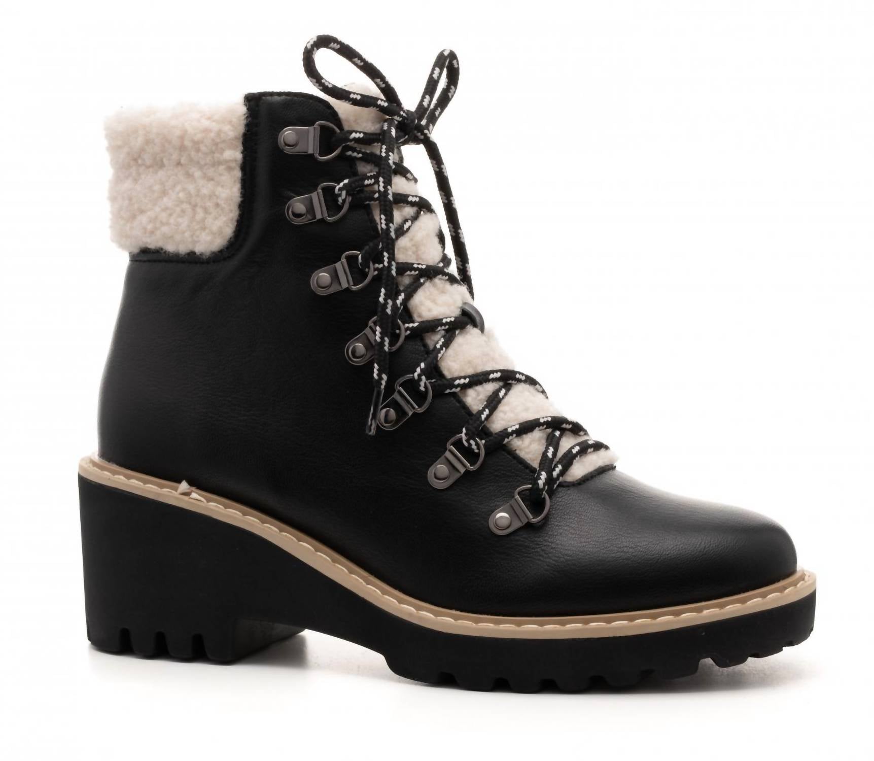 Damen Sherpa Keil Stiefel in Schwarz