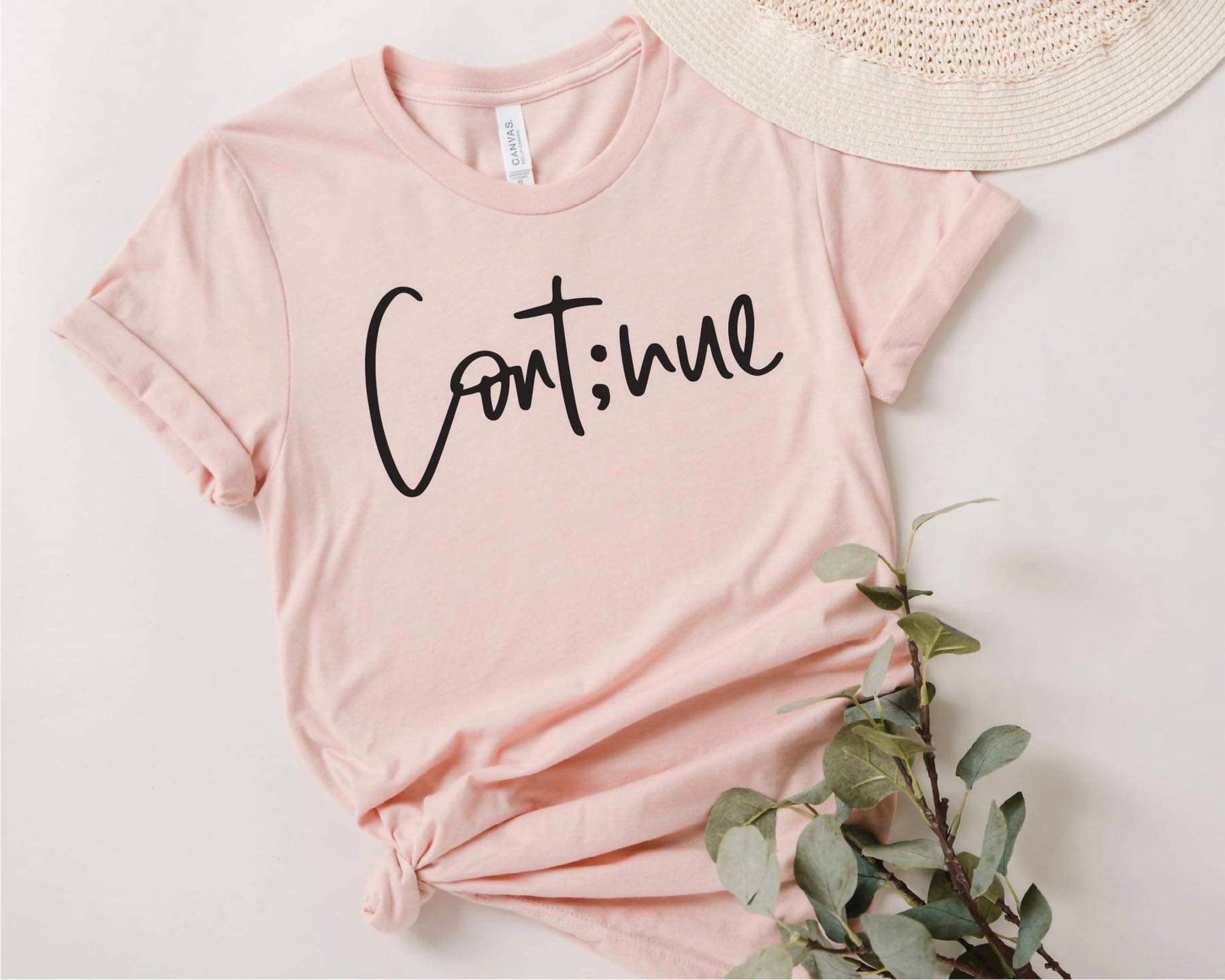 Cont;nue T-Shirt in rosa