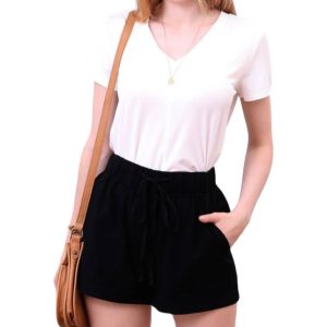Drawstring Shorts in schwarz 7766682730556