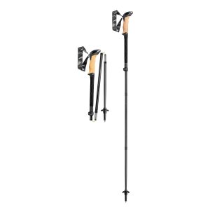 LEKI Schwarz Series FX Carbon Trekkingstöcke – Faltbarer Ultralight Carbon mit Aergon Air Cork Grip (Paar)