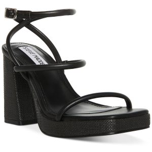 Pennie Kunstleder-Plattform mit Fersenriemen Sandalen