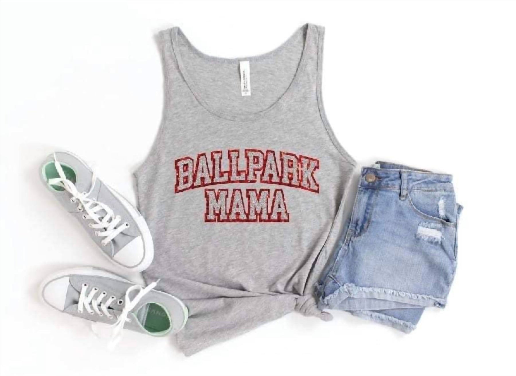 Ballpark Mama Glitzer Top Top in Grau