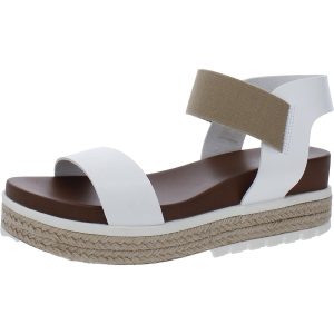 Kandice Faux Leder Knöchelriemen Keil Sandalen