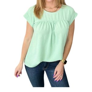 Airflow Babydoll Top im Salbei
