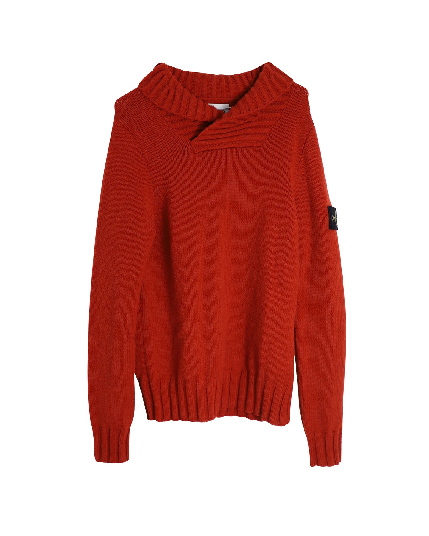 Stone Island Schalkragenpullover aus roter Wolle