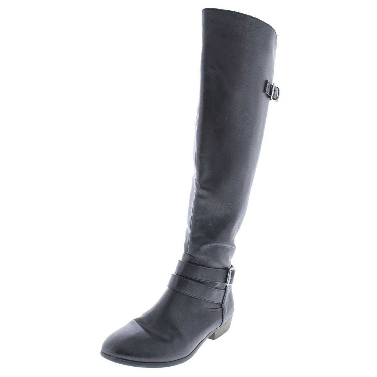 Carleigh Imitat Leder Knielang Reitstiefel