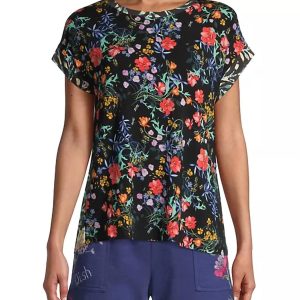 Blumenkashim entspannt Tee in schwarz