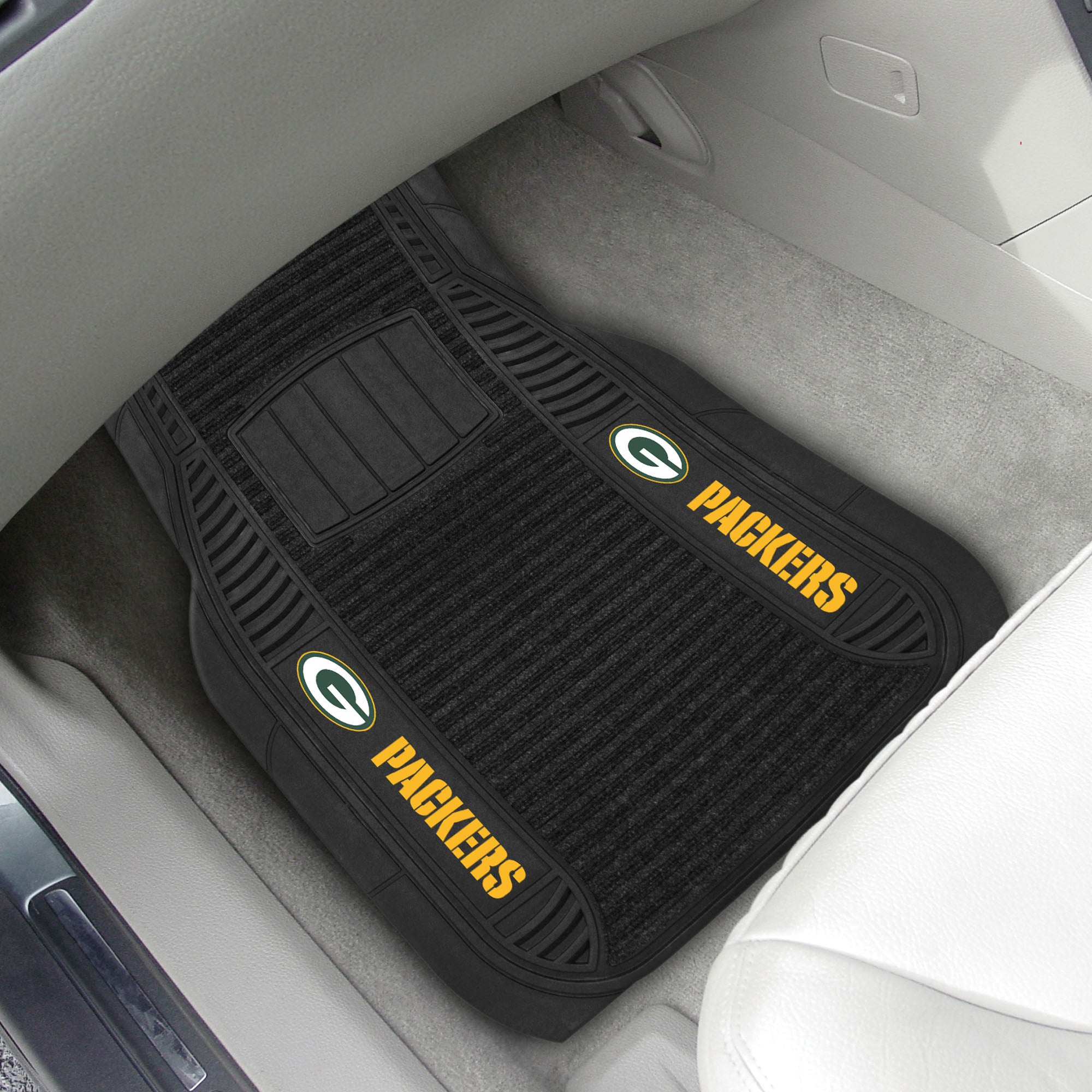Fanmats Grün Bay Packers 2 Stück Deluxe Auto Matte Set