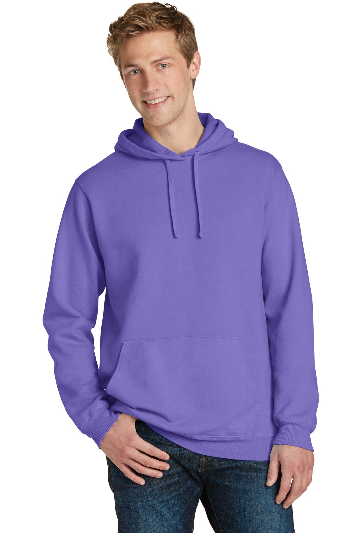 Port & Company Herren Strandwäsche Kleidungsstück-gefärbt Pullover mit Kapuze Sweatshirt