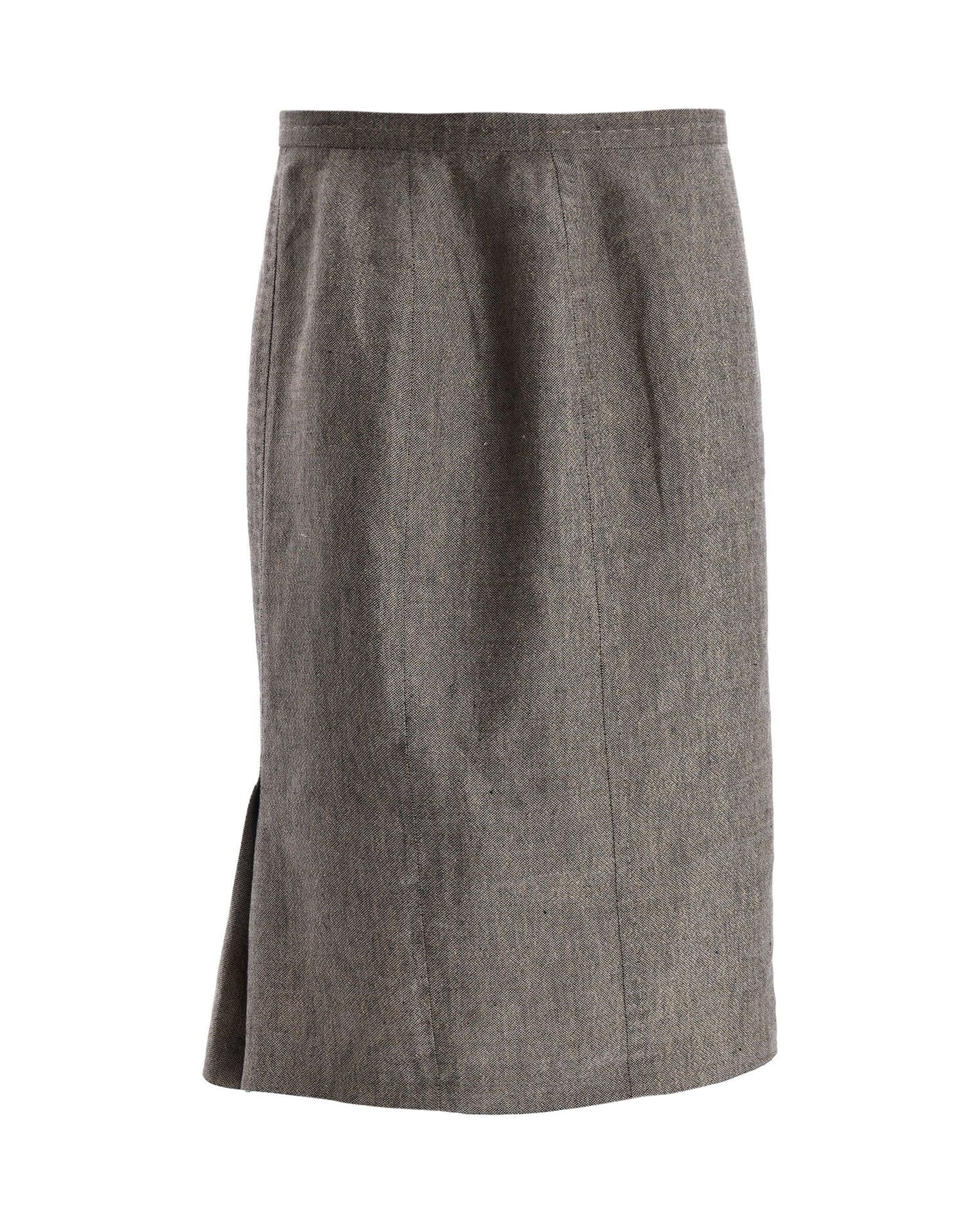 Max Mara Midirock aus grauem Leinen