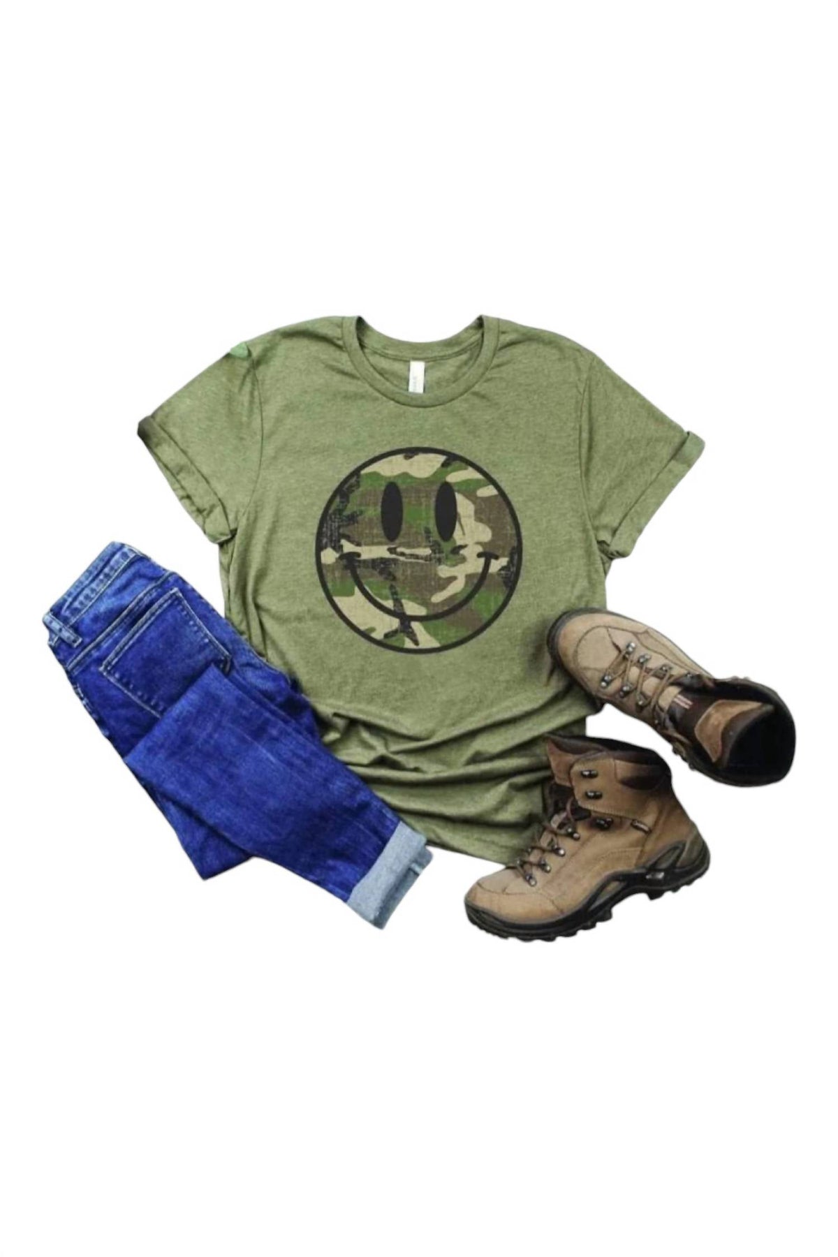 Camo Smiley Tee im Armeegrün