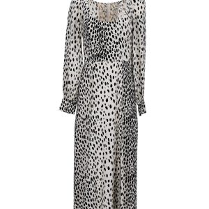 Reformation Alessi Crepe Midikleid im Tierdruck Viskose 7766687612988