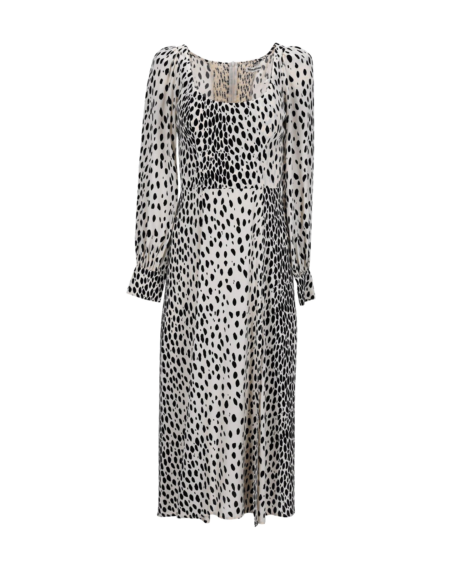 Reformation Alessi Crêpe Midikleid aus Tiermuster Viskose