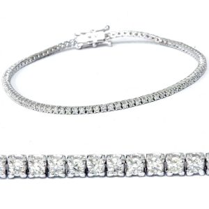 14k Weiß oder Gelbgold rund-Cut Diamant Tennis Armband 2cttw 7