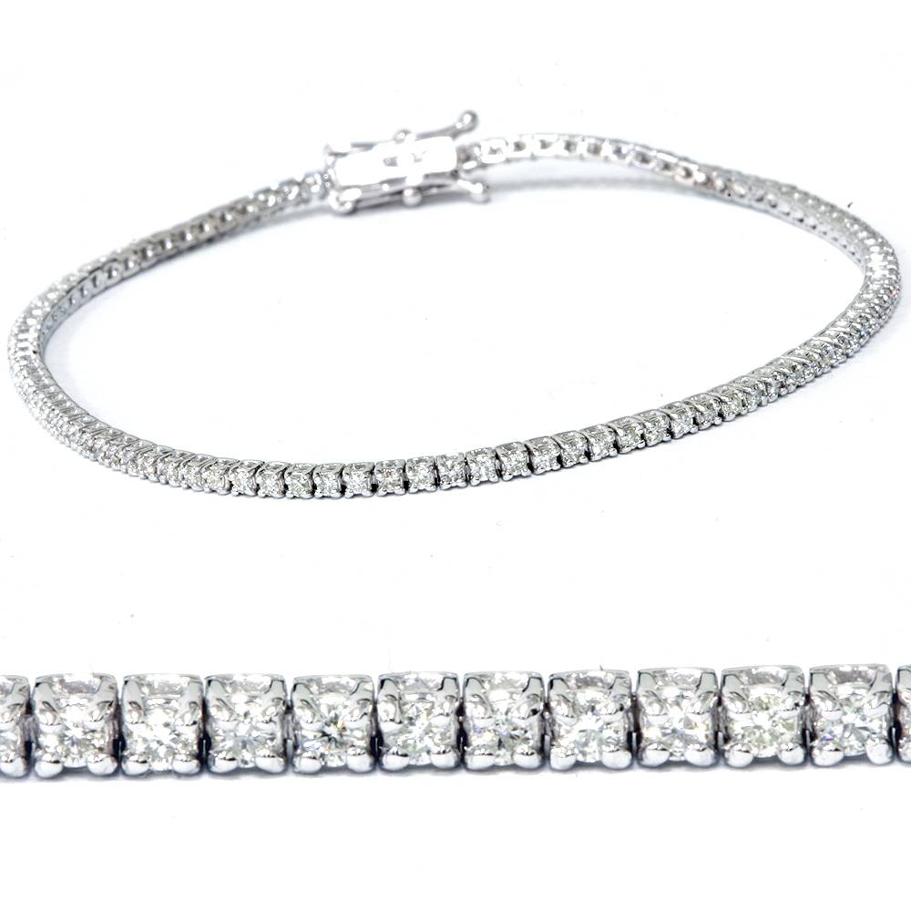14k Weiß oder Gelbgold rund-Cut Diamant Tennis Armband 2cttw 7
