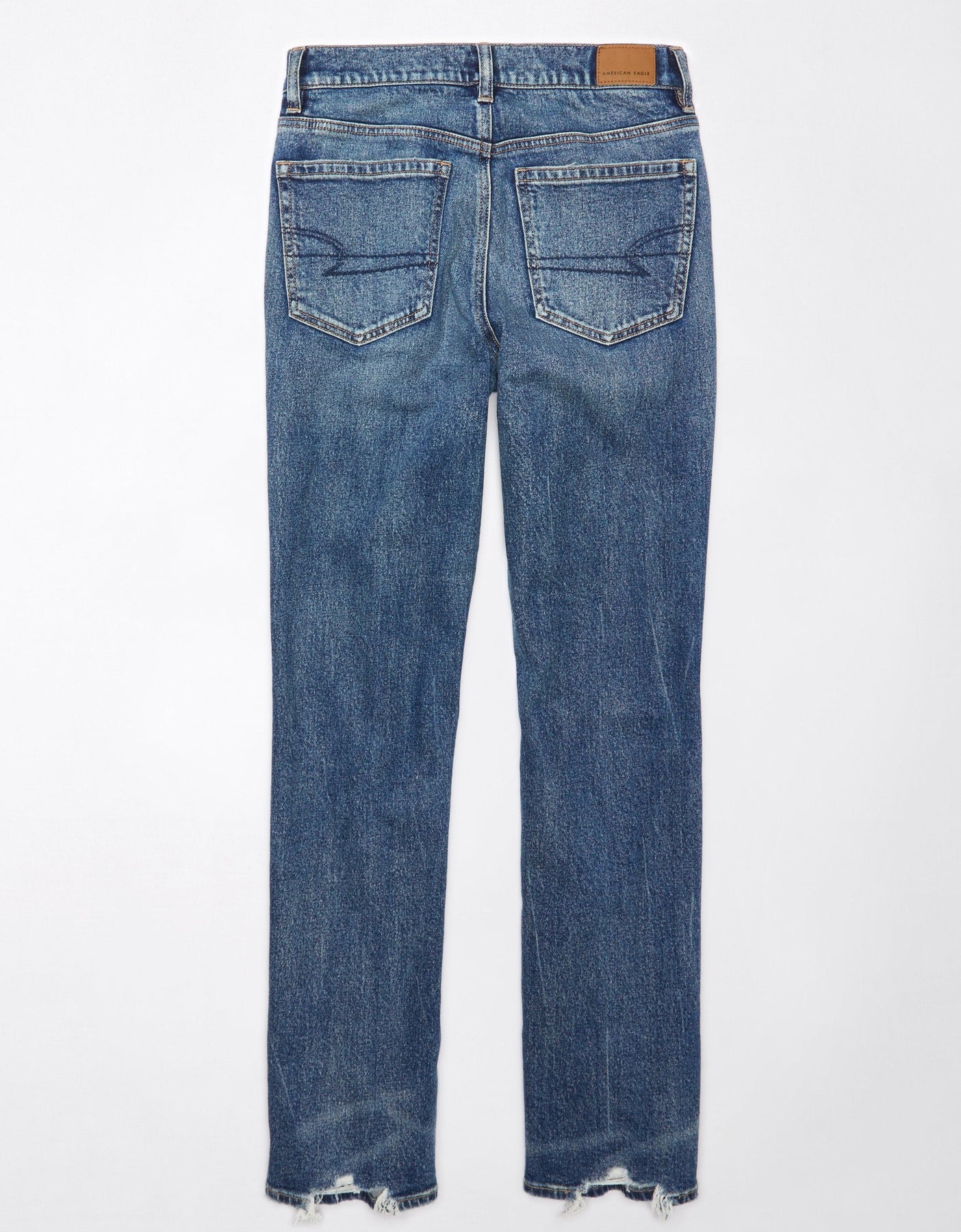 AE Stretch Super High-Waisted Ripped Straight Jeans