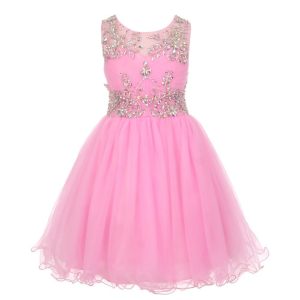 große Mädchen rosa Tüll ab Stein verdrahtet Blumenmädchen Kleid 8-16