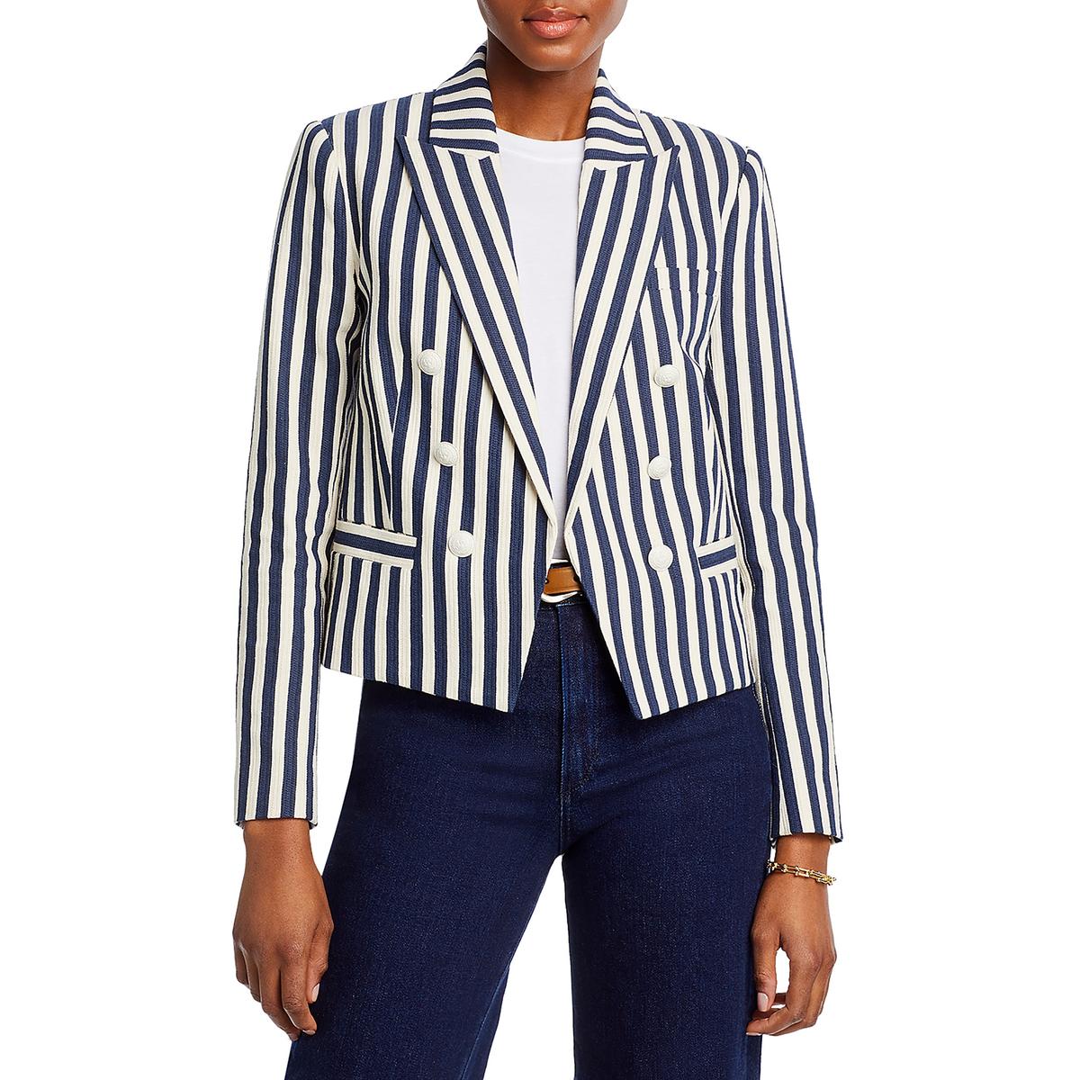 Zweireihiger Blazer mit Streifen