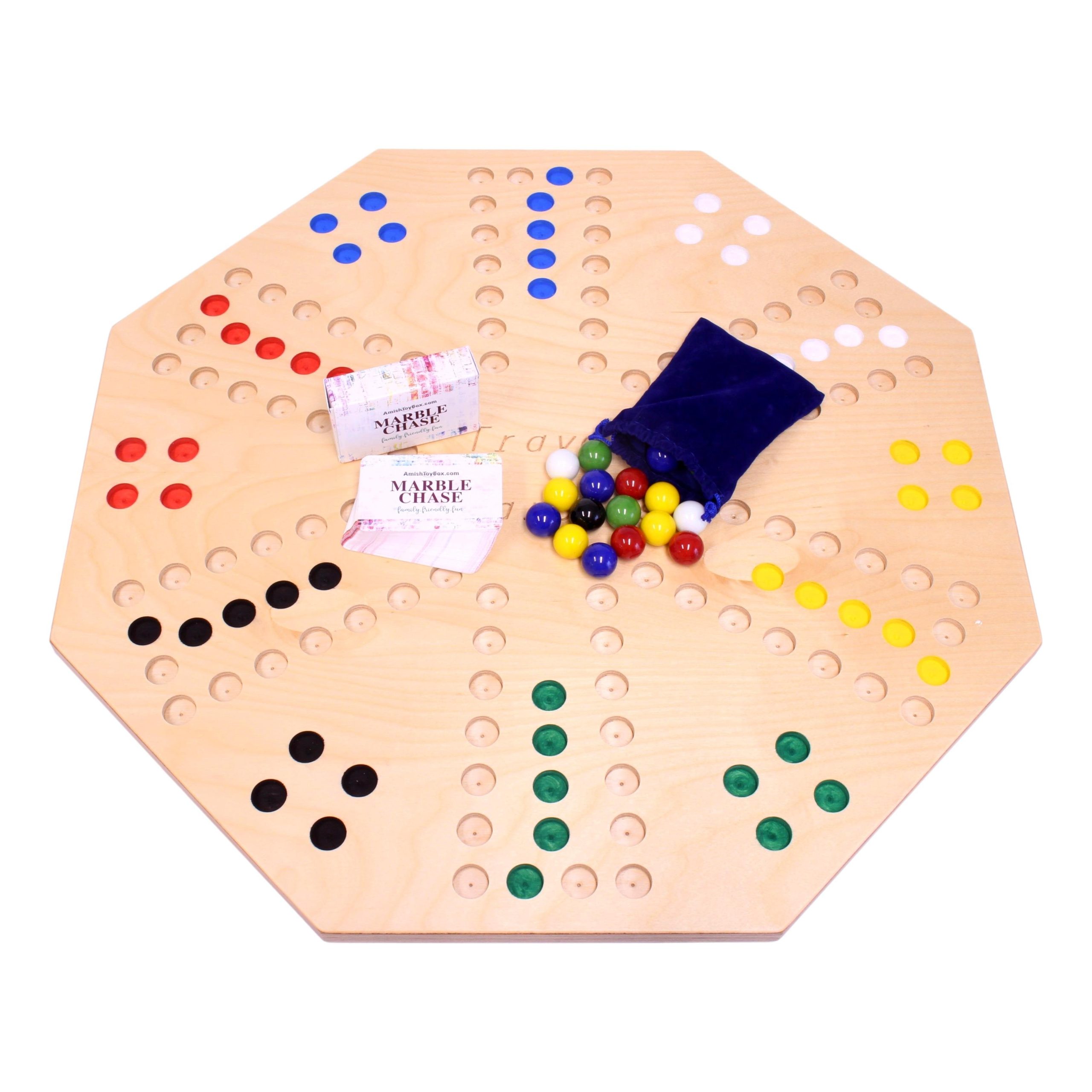 Reise Marmor Chase Brettspiel Set, doppelseitige 23 "weit Board
