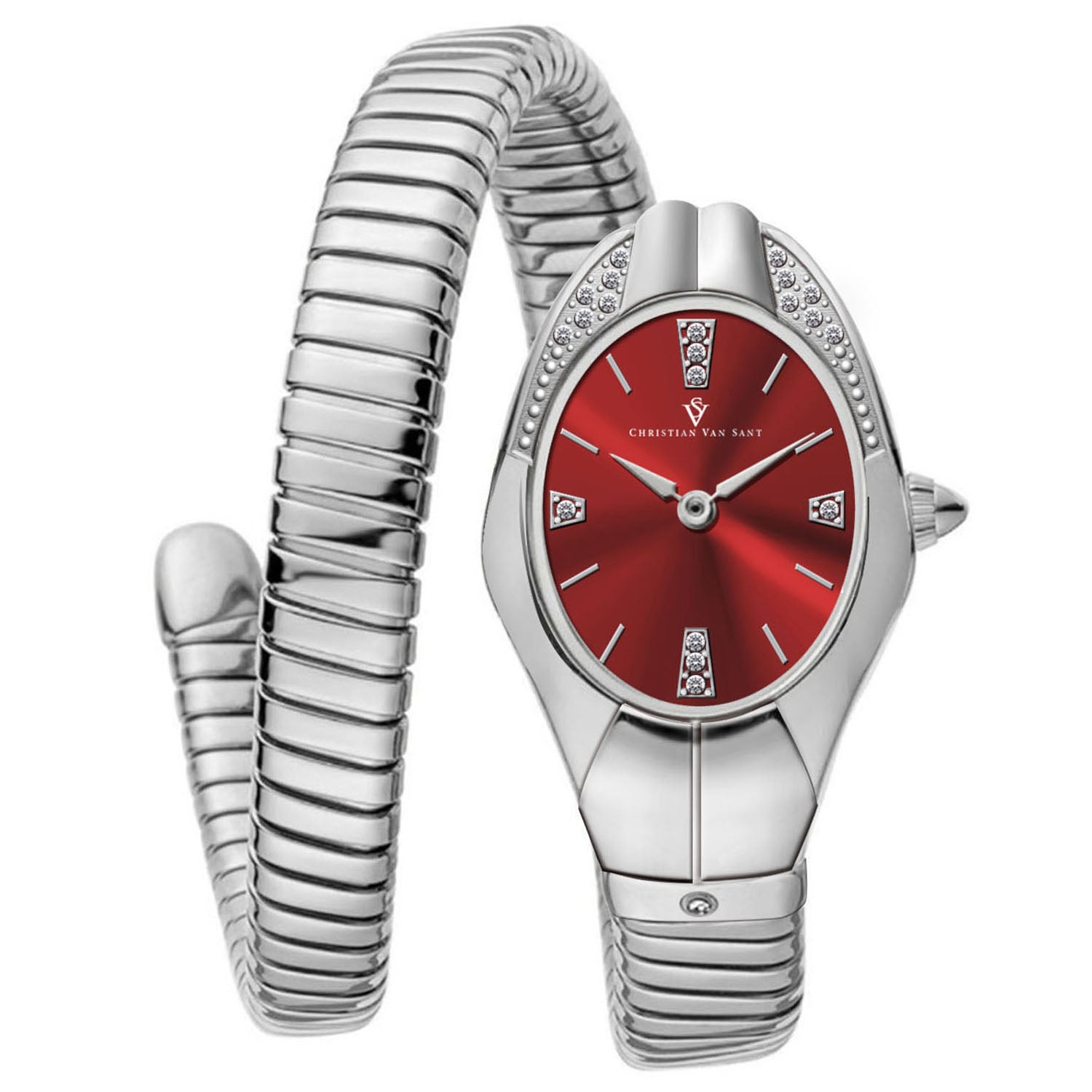 Christian Van Sant Damen Naga Rot Dial Uhr