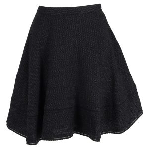 roter valentino tweed a-line Rock aus schwarzer Wolle