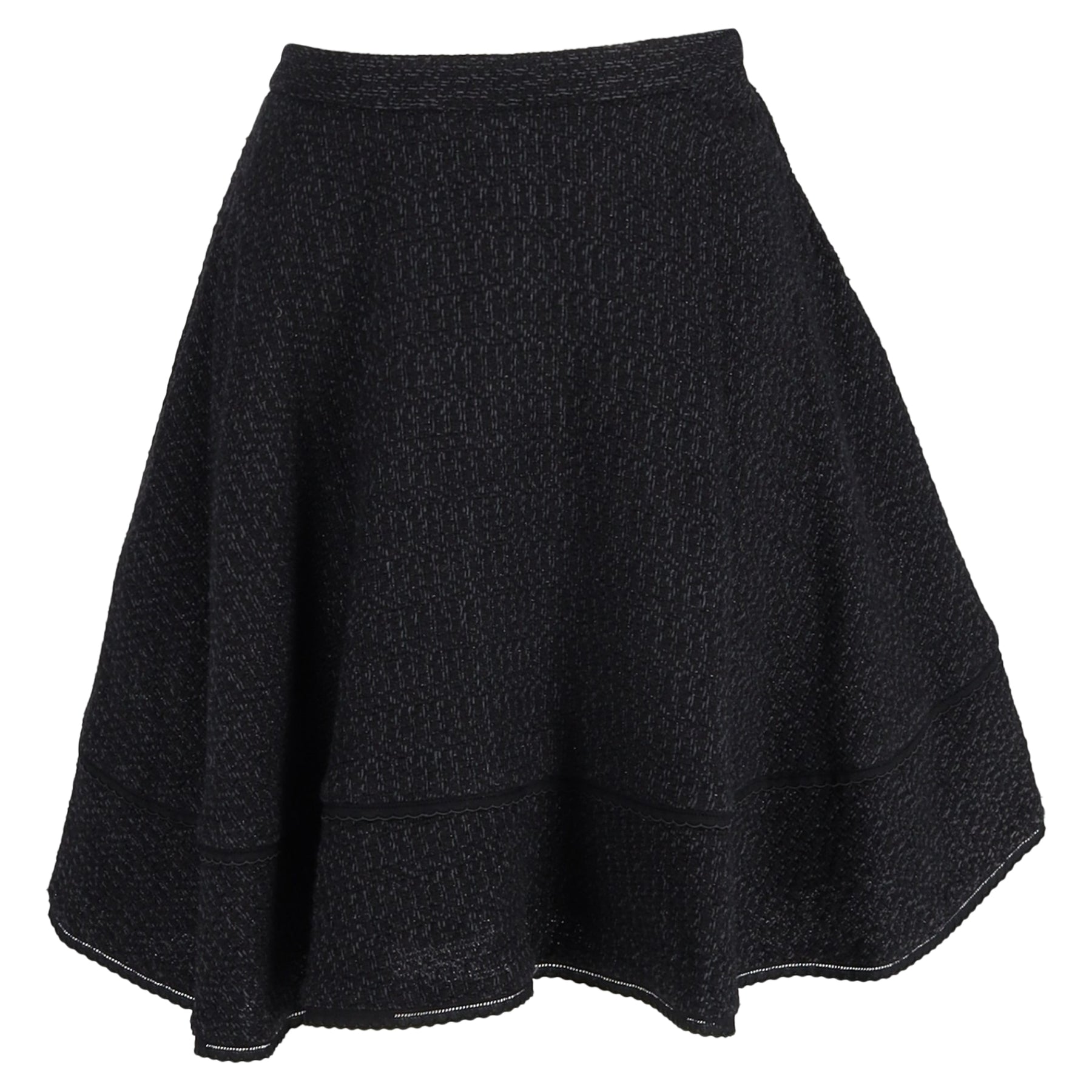 Red Valentino Tweed A-Line Rock aus schwarzer Wolle