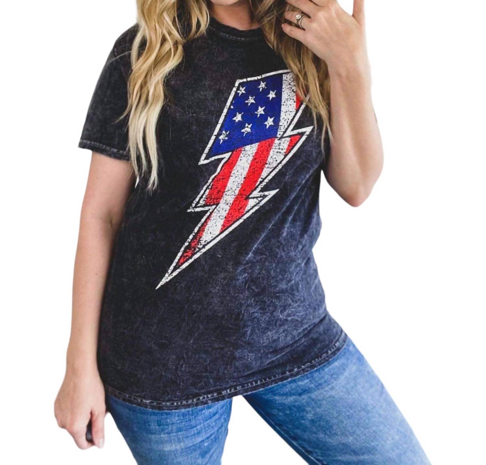 Flag Lightning Bolt T-Shirt in saurer Wäsche