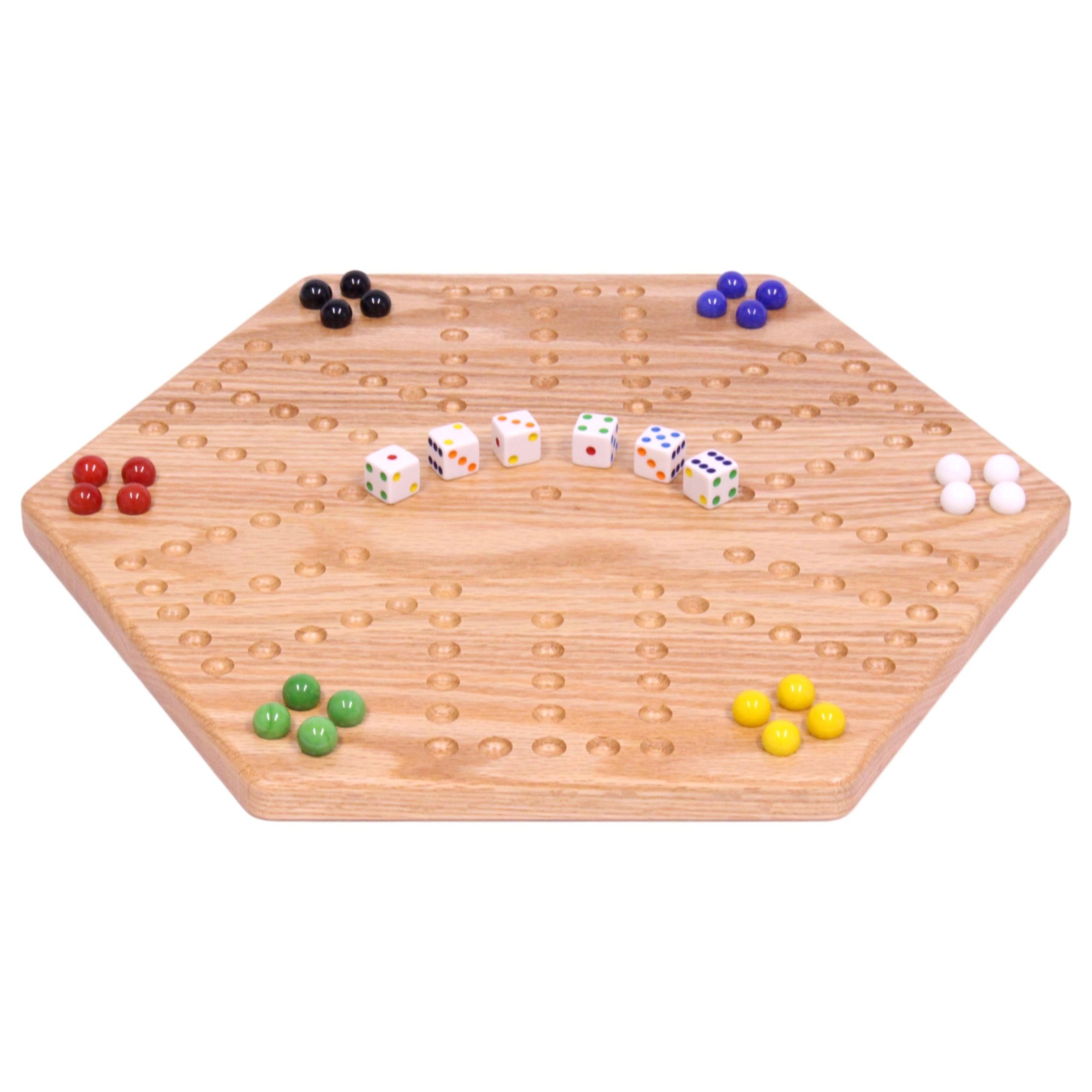 Solid Oak 16′′ weit aggravation Spielbrett, unlackierte Löcher, doppelseitig